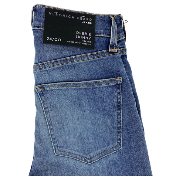 Veronica Beard Blue Debbie Skinny High Rise Denim Jeans - Picture 5 of 6
